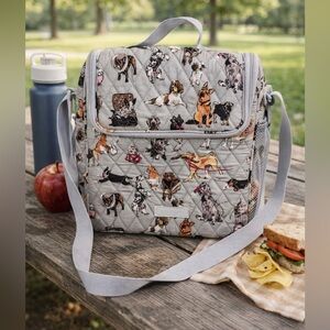 Vera Bradley Best in Show Quilted Lunch Bag Dog Print Insulated Tote